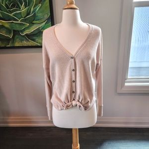 Abercrombie super soft front tie cream top